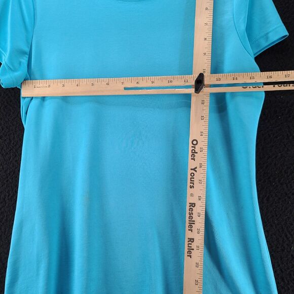 Danskin Now Womens T-Shirt Blue Size Large 100% Polyester Short Sleeve Pullover - Picture 3 of 12